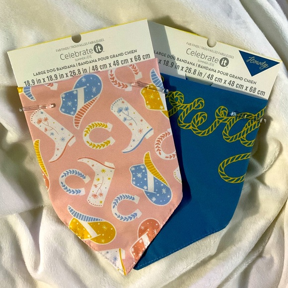 🚫SOLD🚫Bundle of Bandanas for Dogs Cowgirl Howdy NWT Pastel Rodeo - Picture 1 of 5